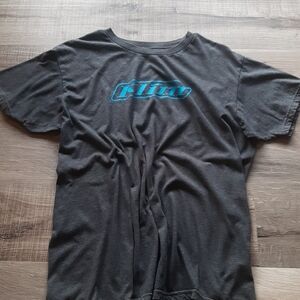 Gray Tee with Blue Graphic